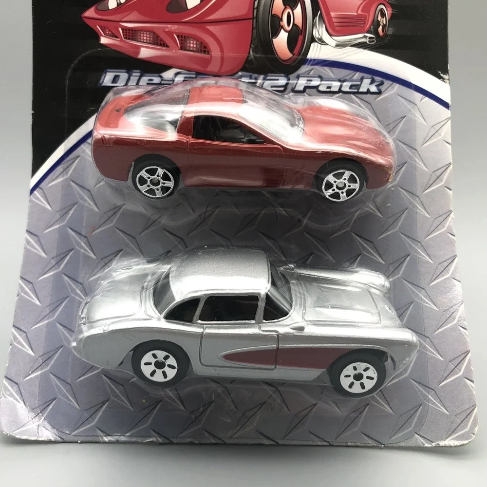 Kid Connection Diecast‎ 2 Pack 1997 Red Corvette & Silver 1957 1/64 Scale